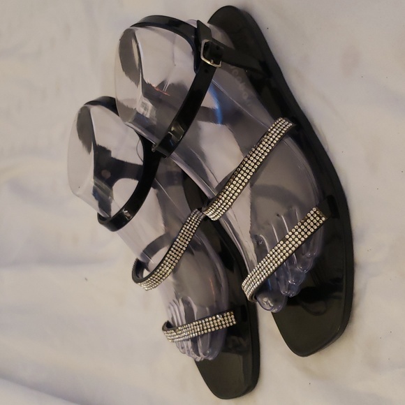 Shiny faux Latex glittery Sandals 9 - Picture 2 of 7